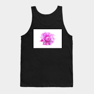 Pink rose paint splatter effect Tank Top